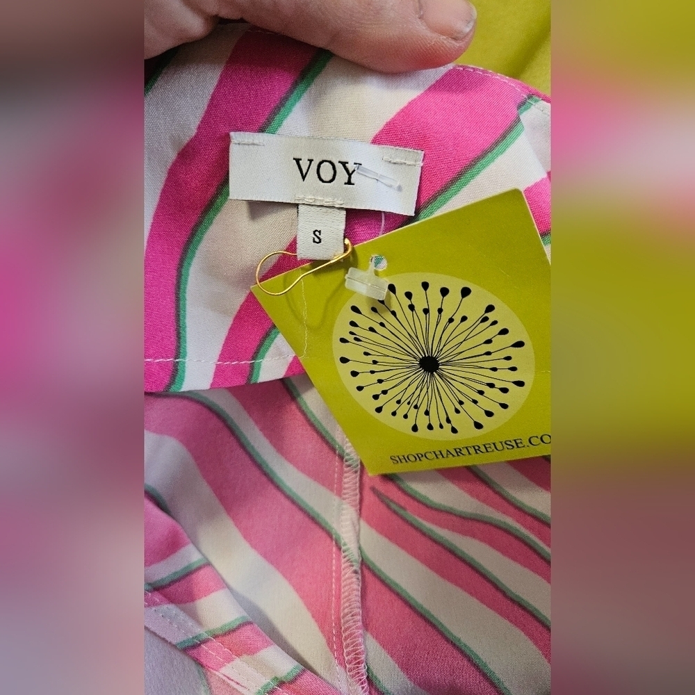 VOY NWT Pink Zebra Print Flutter Sleeve Shift Dress Small - Picture 13 of 13